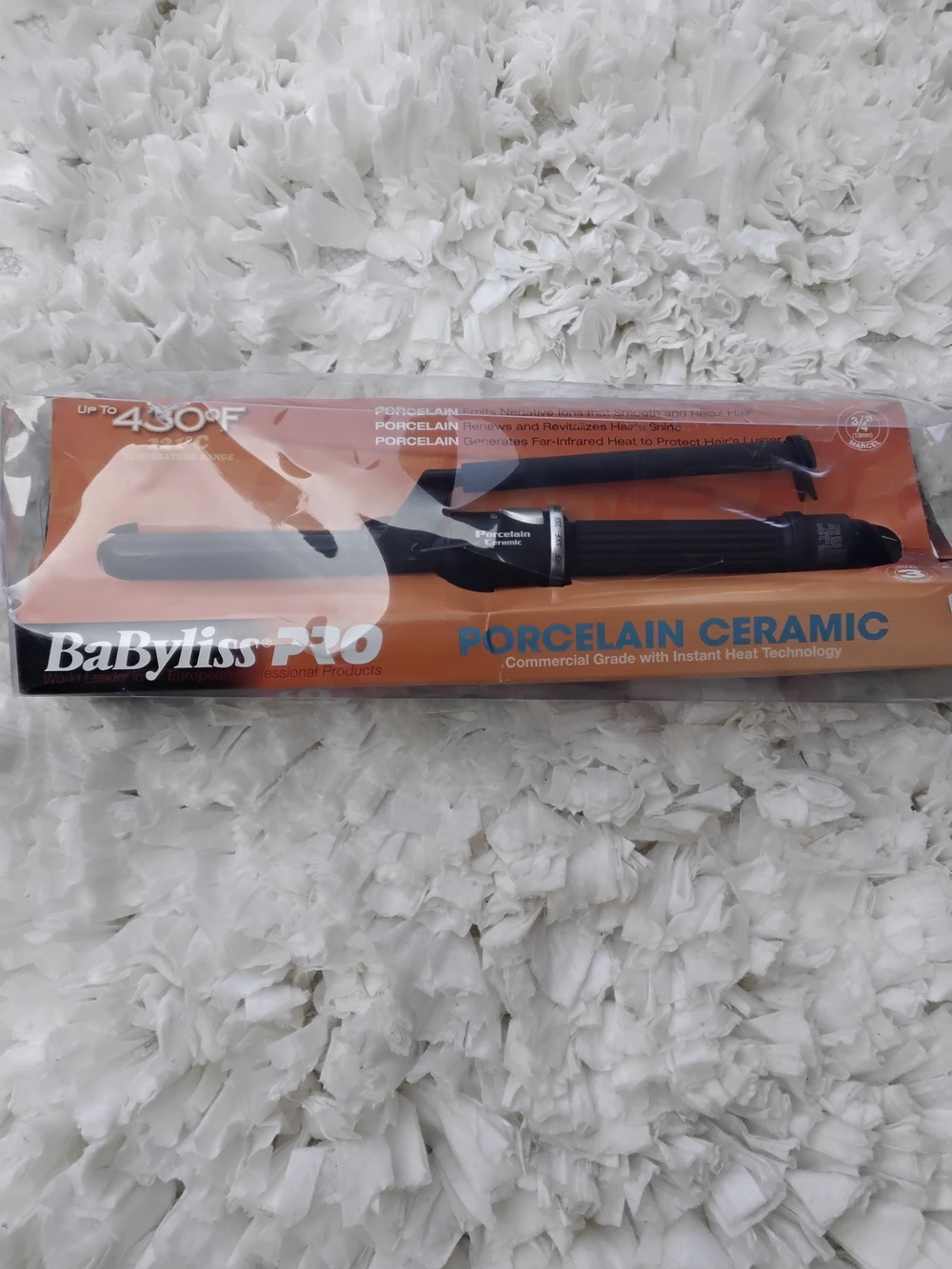 BaByliss Black Curling Wand with Orange Retail Packaging